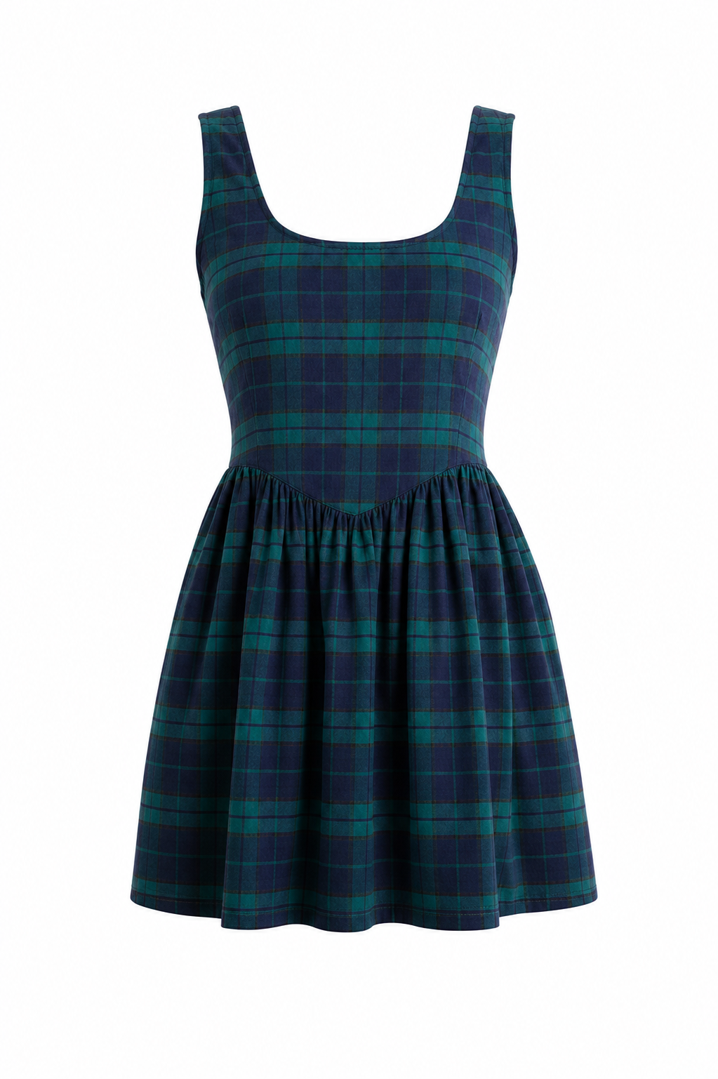 Vestido Avec Les Filles verde de cuadros