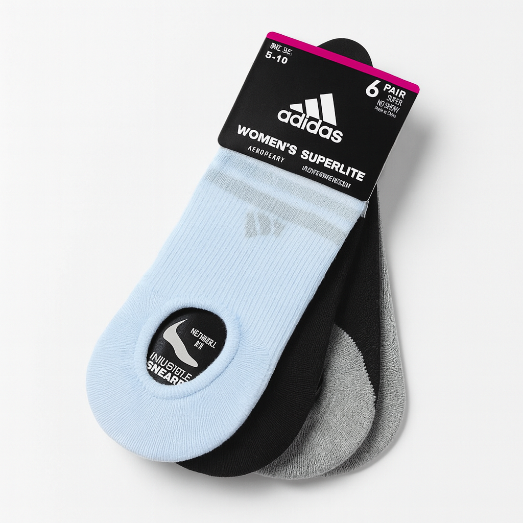 Protectores Adidas blanco, negro y gris 6 pares