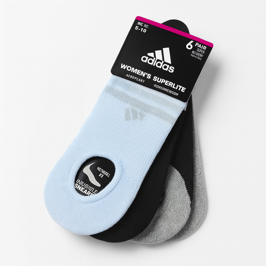 Protectores Adidas blanco, negro y gris 6 pares