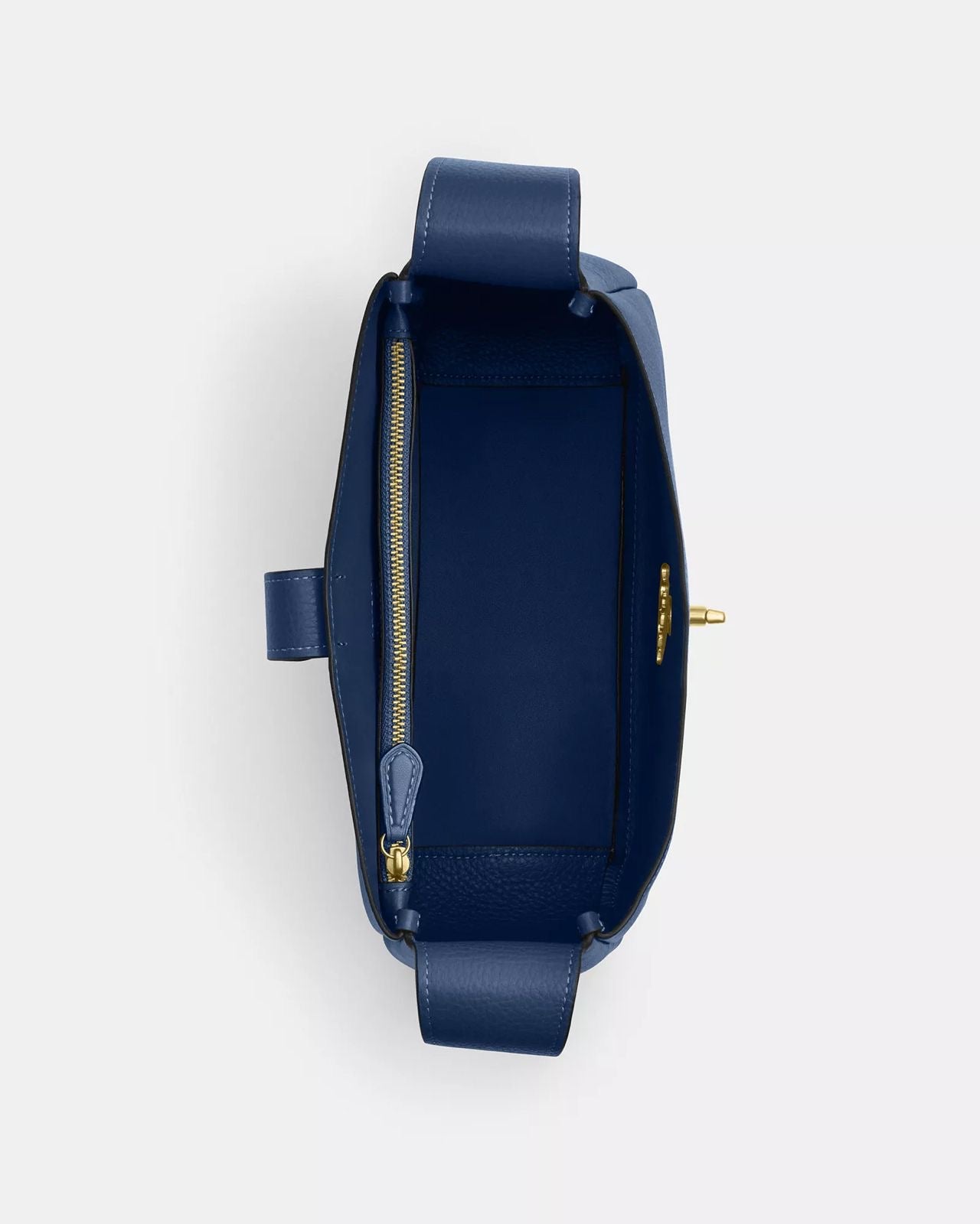 Crossbody Coach Hadley azul marino convertible doble strap, placa dorada