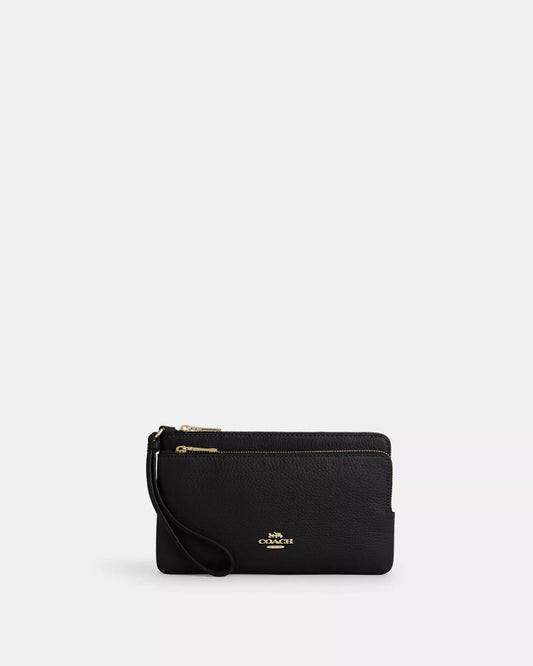 Muñequera Coach negra doble cierre