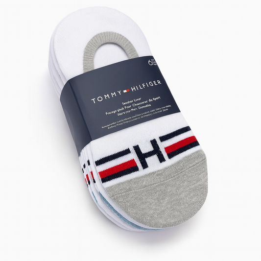 Protectores Tommy H blancos con letra H y líneas