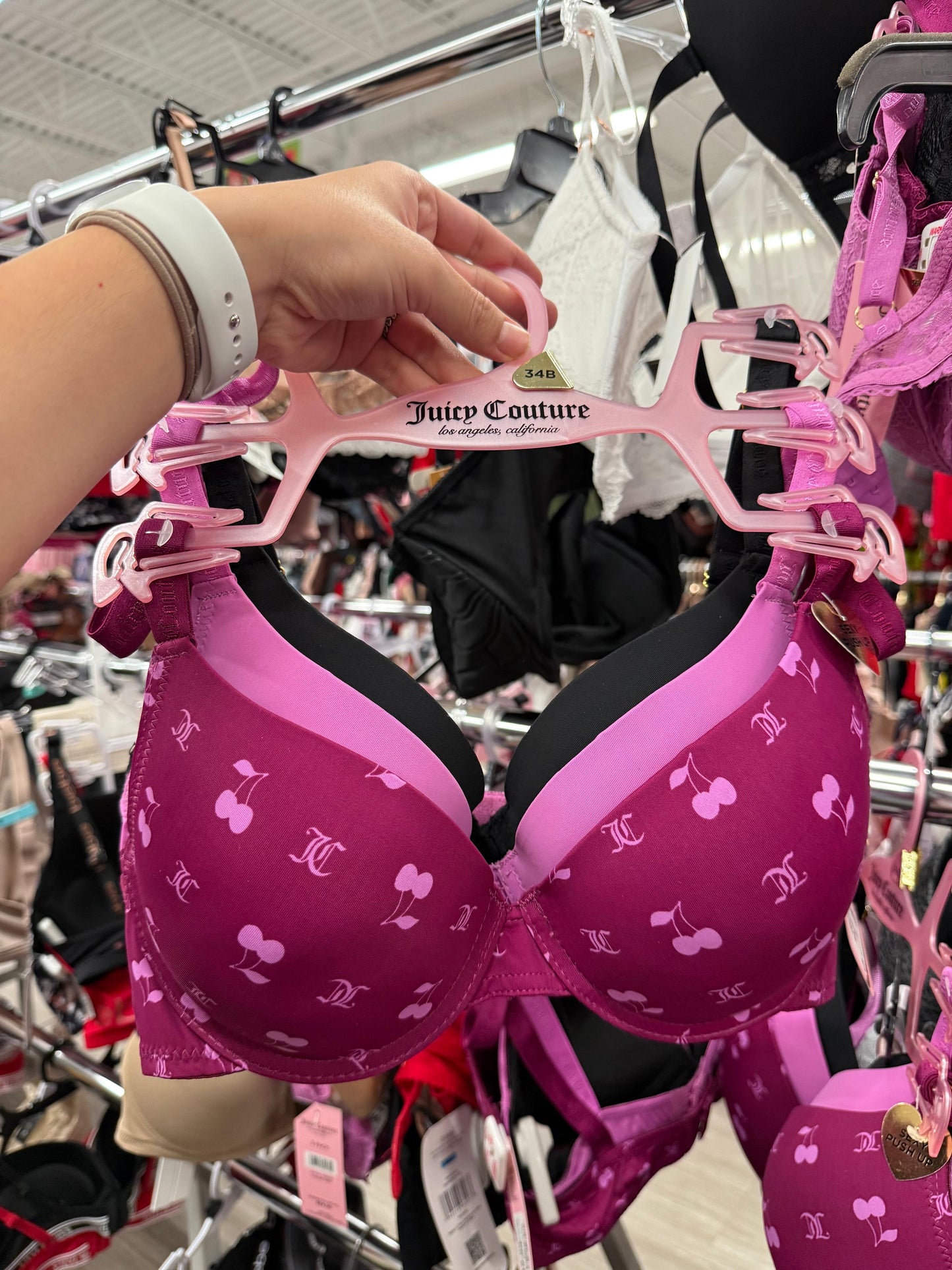 Brasier Juicy C morado, lila y negro 3pzs