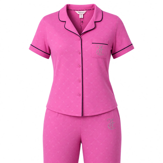 Pijama Juicy C rosa con líneas negras