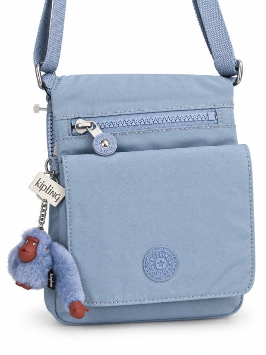 Crossbody Kipling azul con changuito