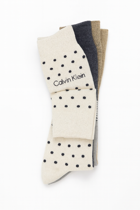 Calcetines Calvin K nude, gris, camel y café 4 pares