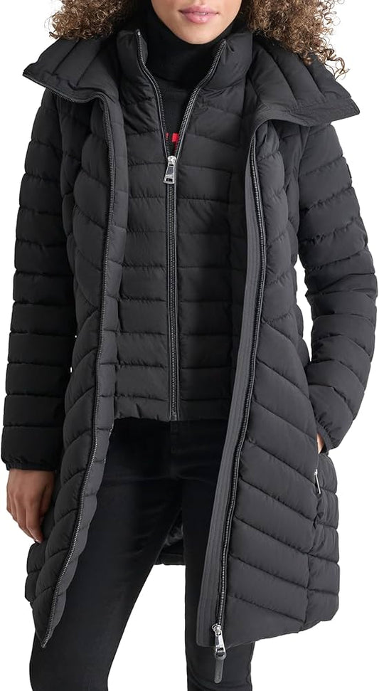 Chamarra DKNY negra doble cierre