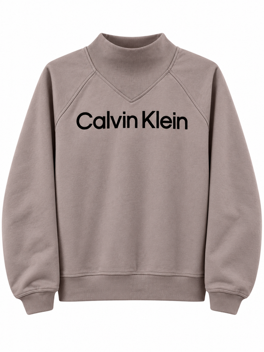 Sudadera Calvin K café claro letras negras S