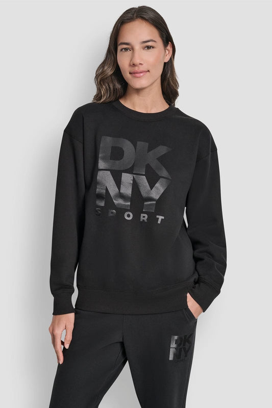 Sudadera DKNY negra con letras negras
