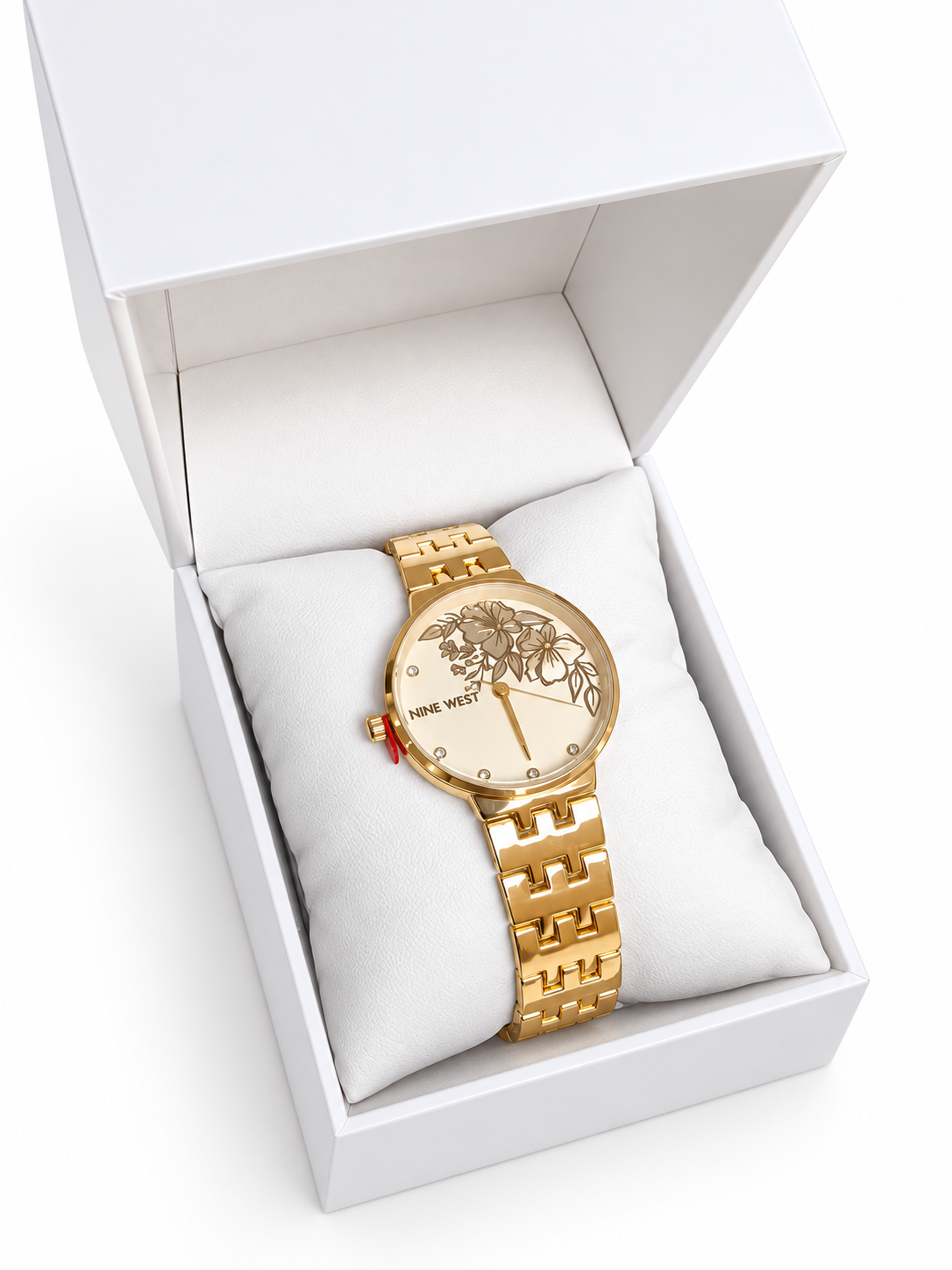 Reloj NINE WEST dorado flores
