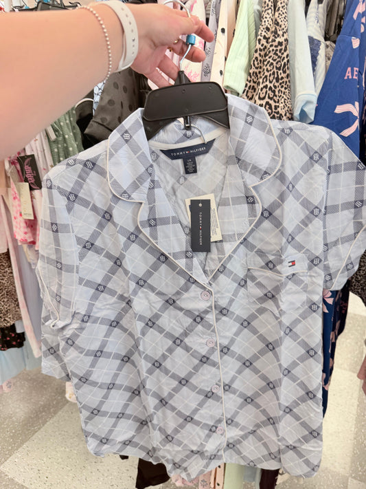 Pijama Tommy H azul de cuadros