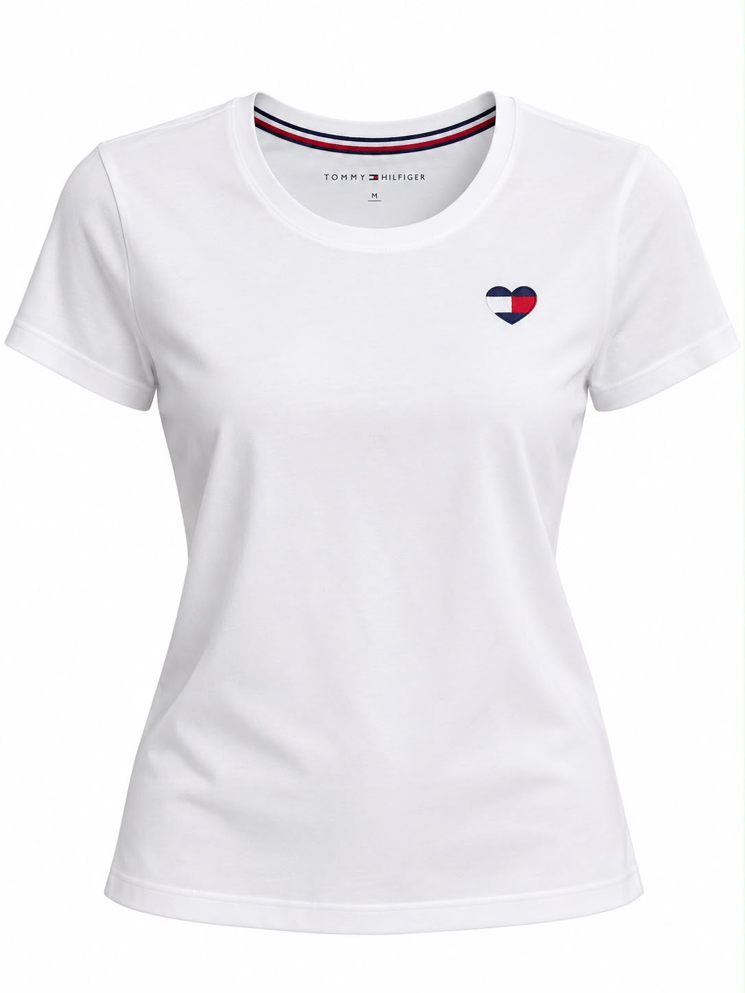 Playera Tommy H blanca corazón logo