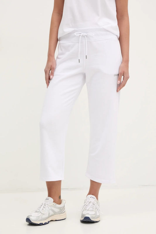Pants DKNY blanco capri letras con brillos