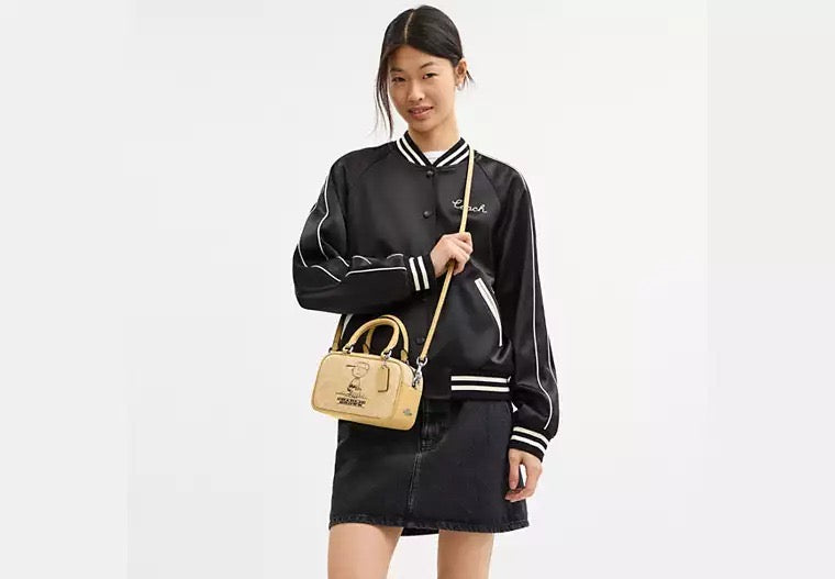 Crossbody Coach Peanuts Bag Satchel amarilla