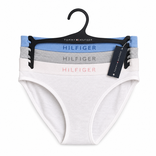 Panties Tommy H rosa, gris y azul 3 pzs