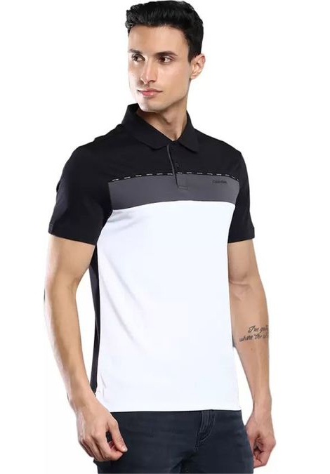 Playera Calvin k color negro con blanco caballero