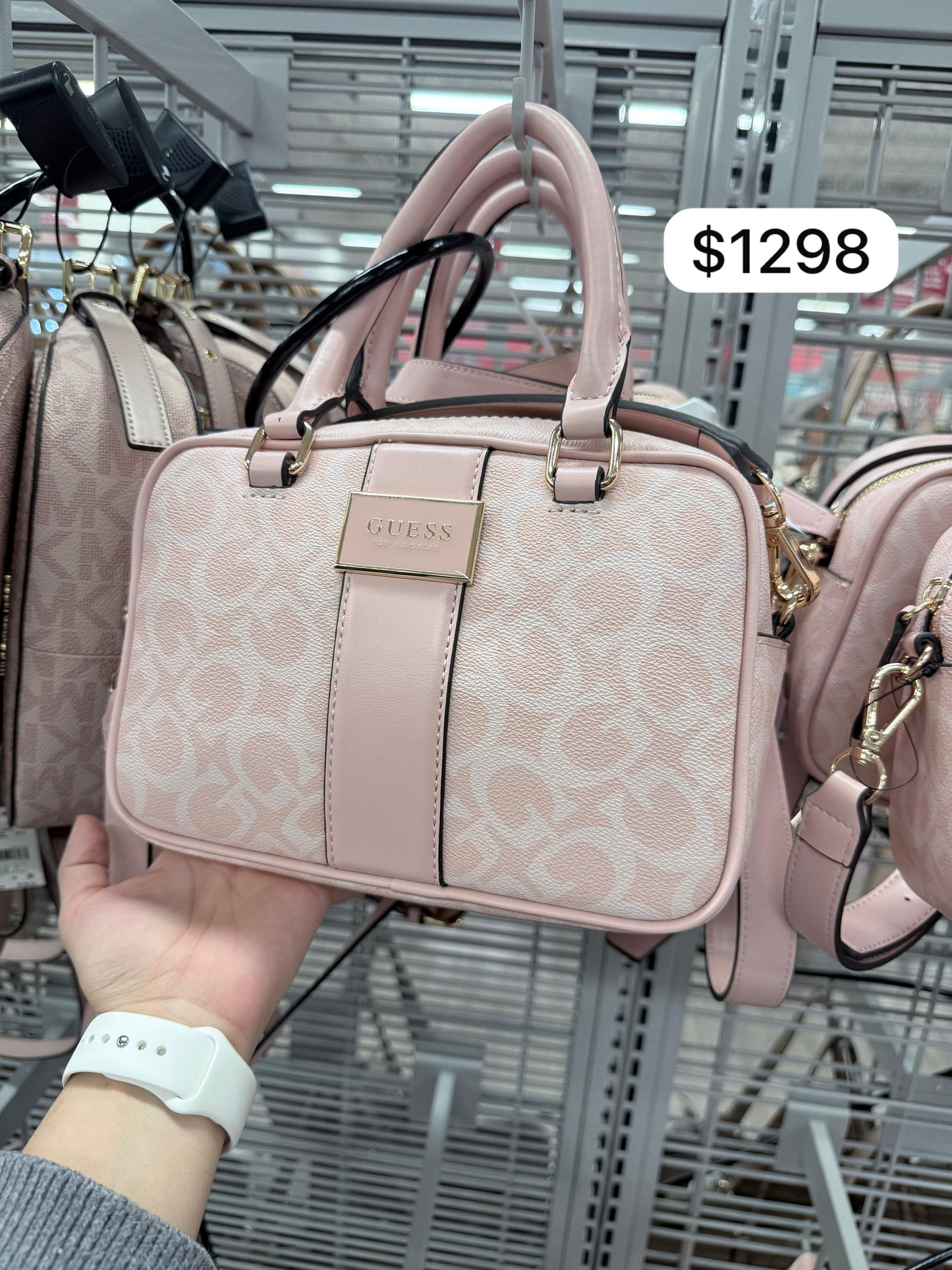 Crossbody Guess rosa con monogram