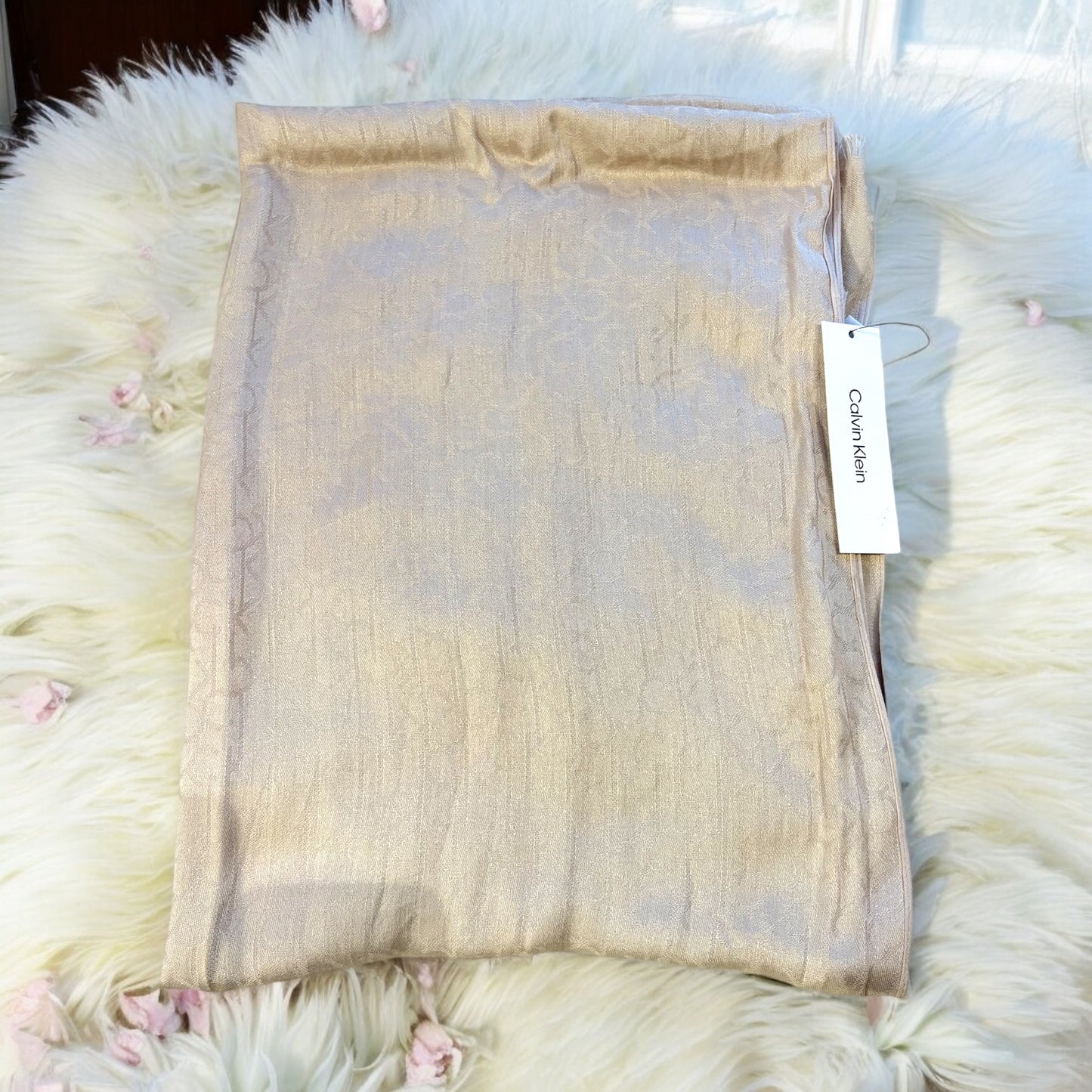 Pashmina Calvin K beige con monogram