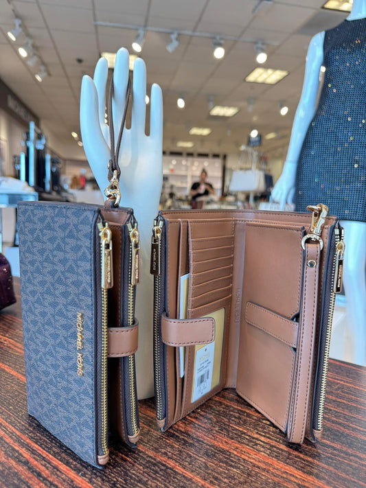 Cartera Michael k chochoalate/camel doble cierre