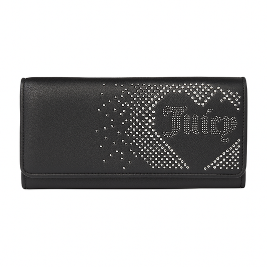 Cartera Juicy C negra con brillos plateados