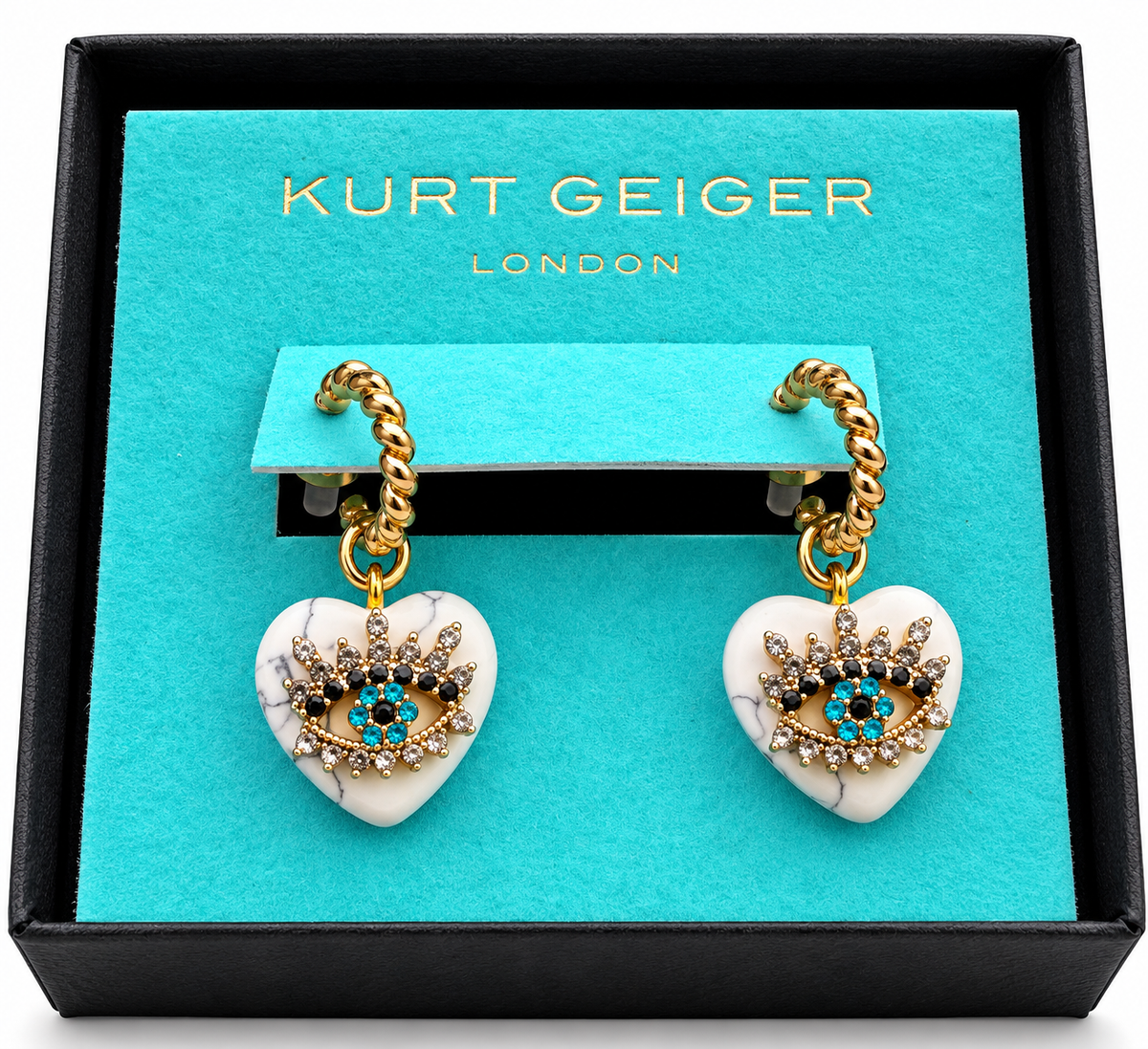 Aretes Kurt Geiger london corazón ojo