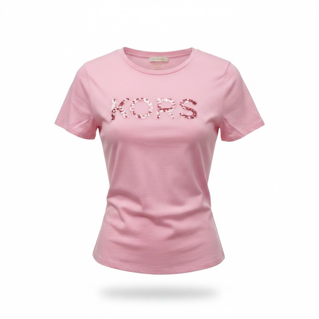 Playera Michael k Carnation rosa lentejuelas