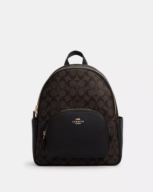 Backpack coach chocolate/negro mediana