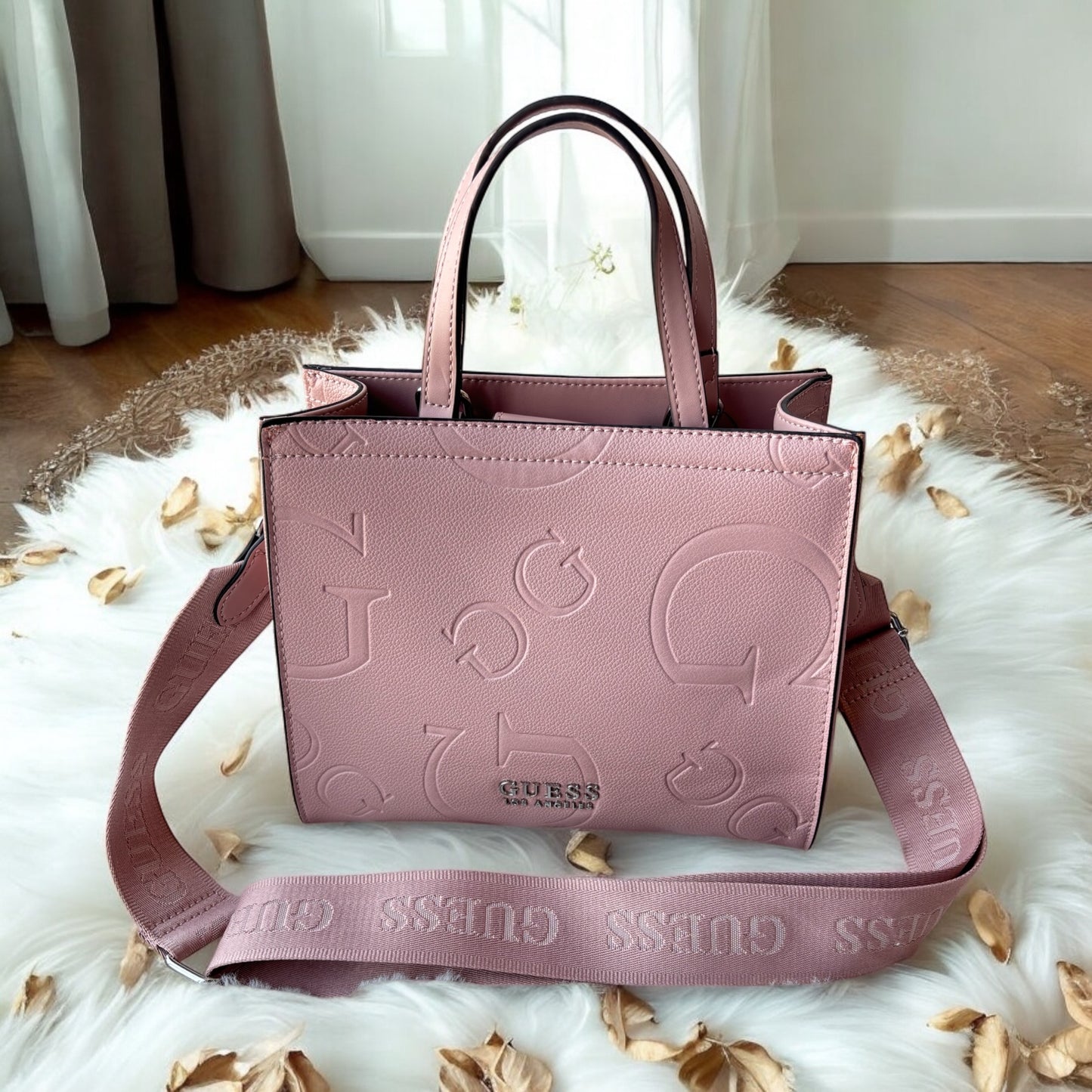 Tote Guess palo de rosa con strap