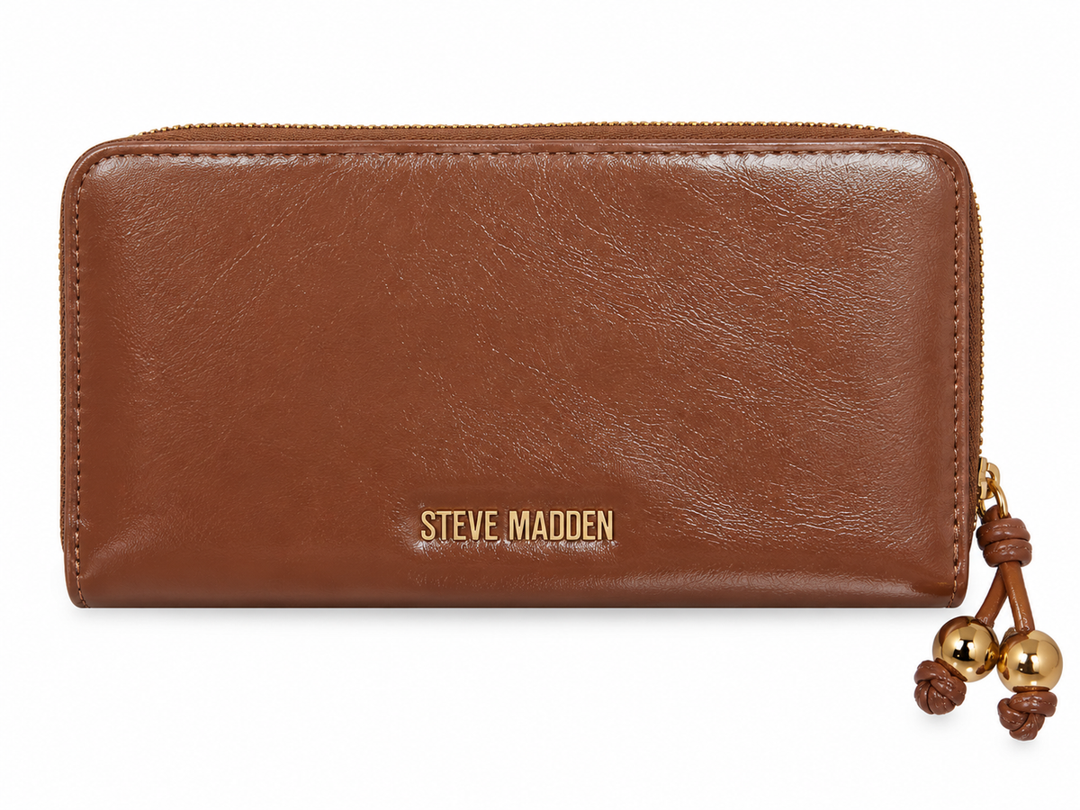 Cartera Steve Madden camel logo