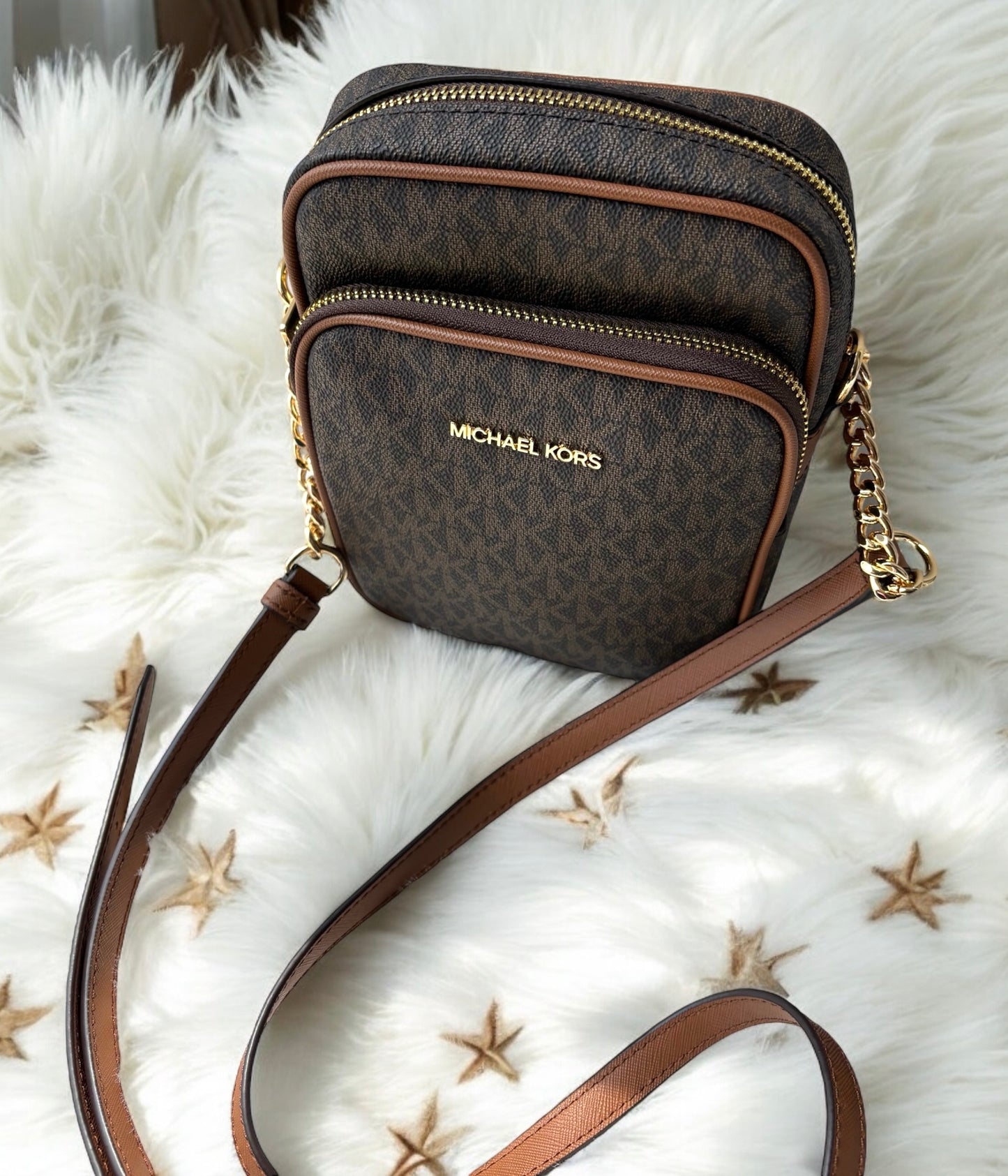 Crossbody Michael K chocolate/camel