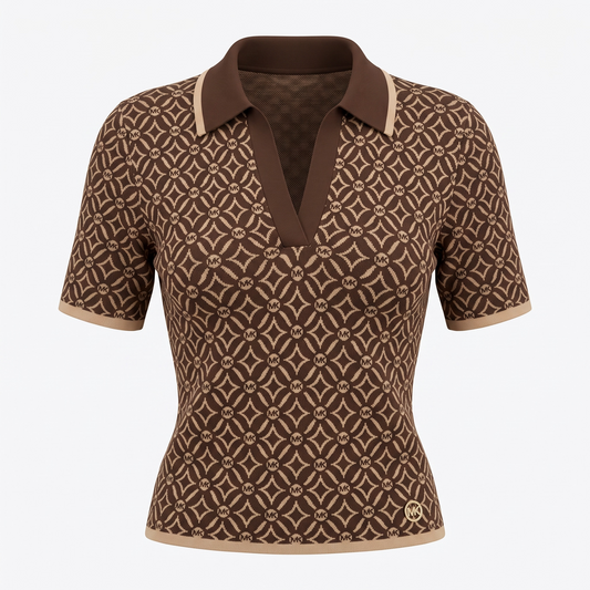 Playera Michael k tipo polo con placa y monogram