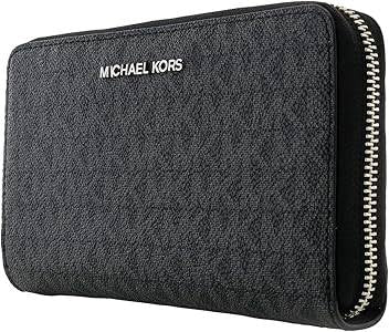 Cartera Michael K negra con monogram y cierre