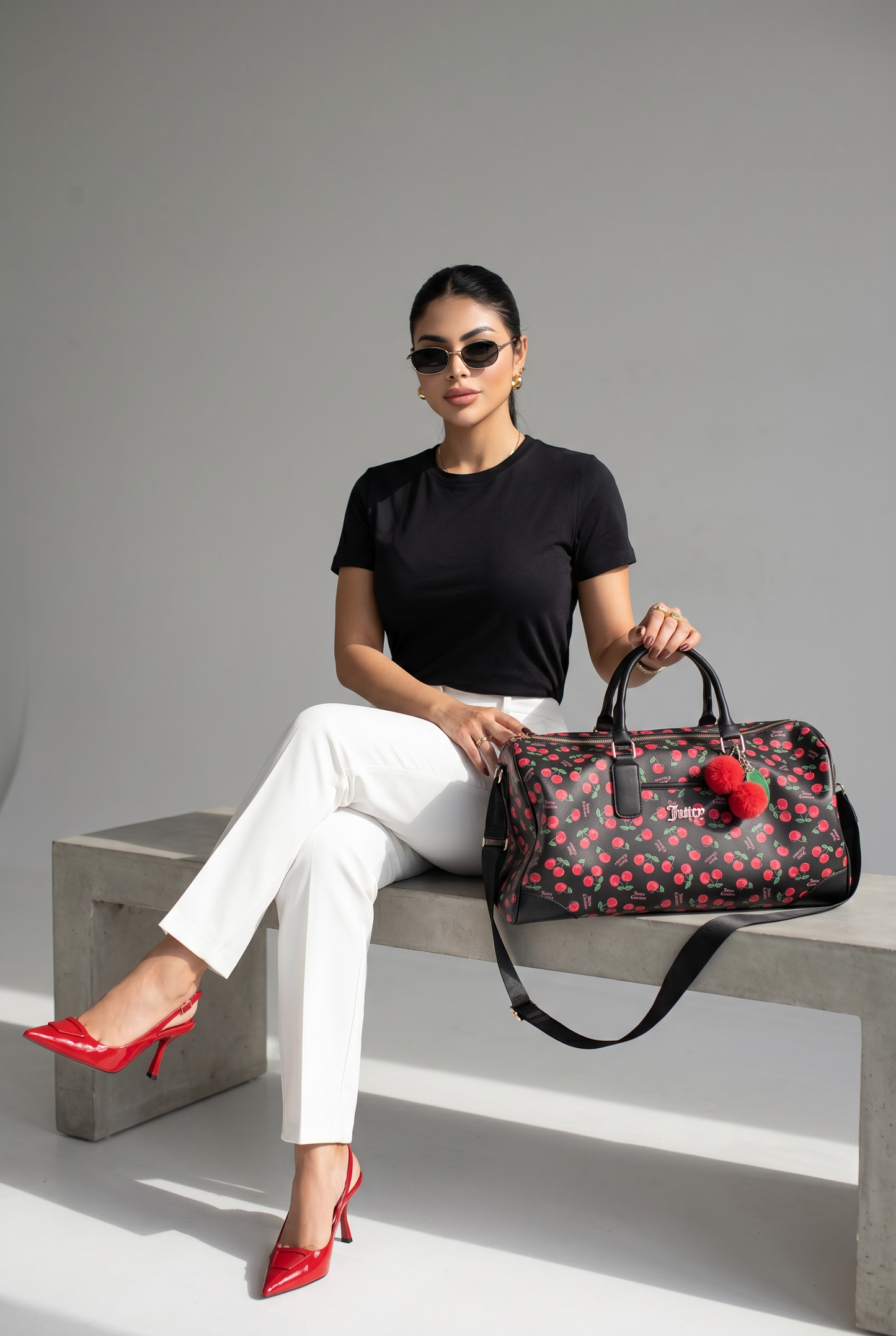 Maleta Juicy Couture black red charry
