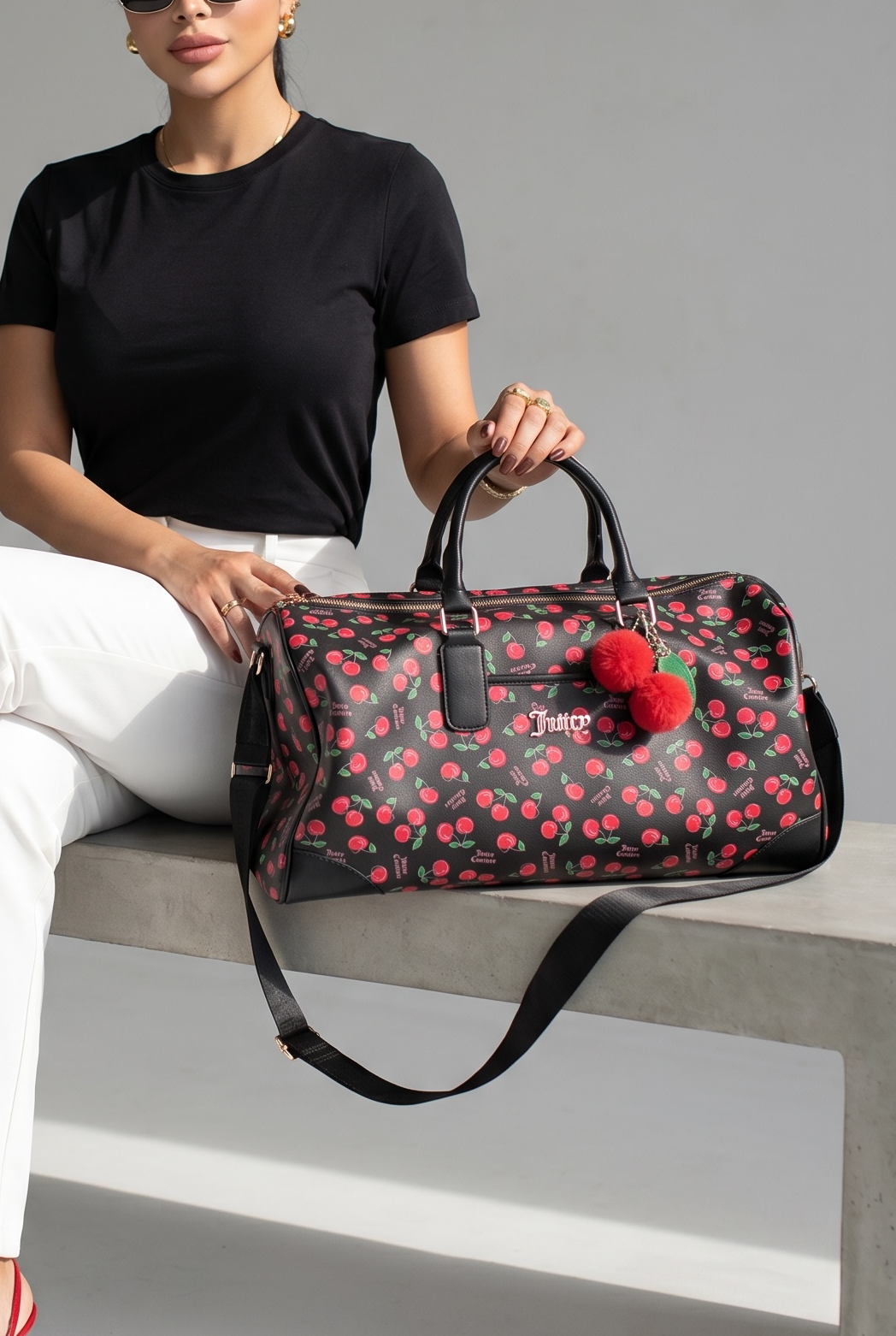 Maleta Juicy Couture black red charry