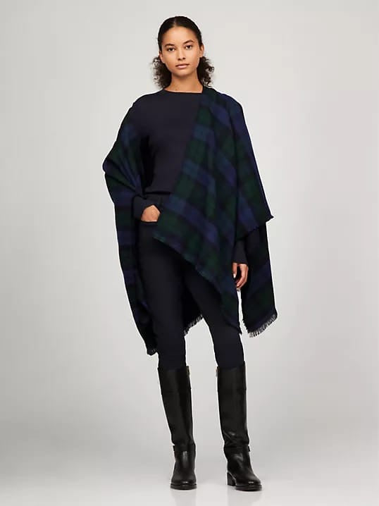 Poncho Tommy H azul marino/verde