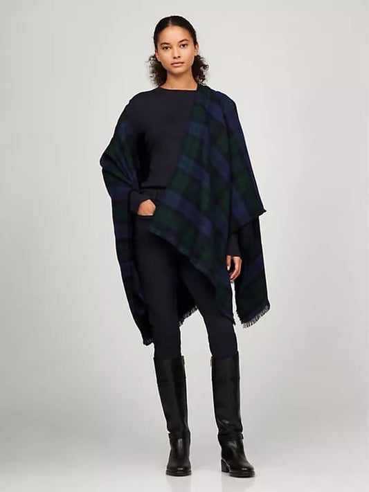 Poncho Tommy H azul marino/verde