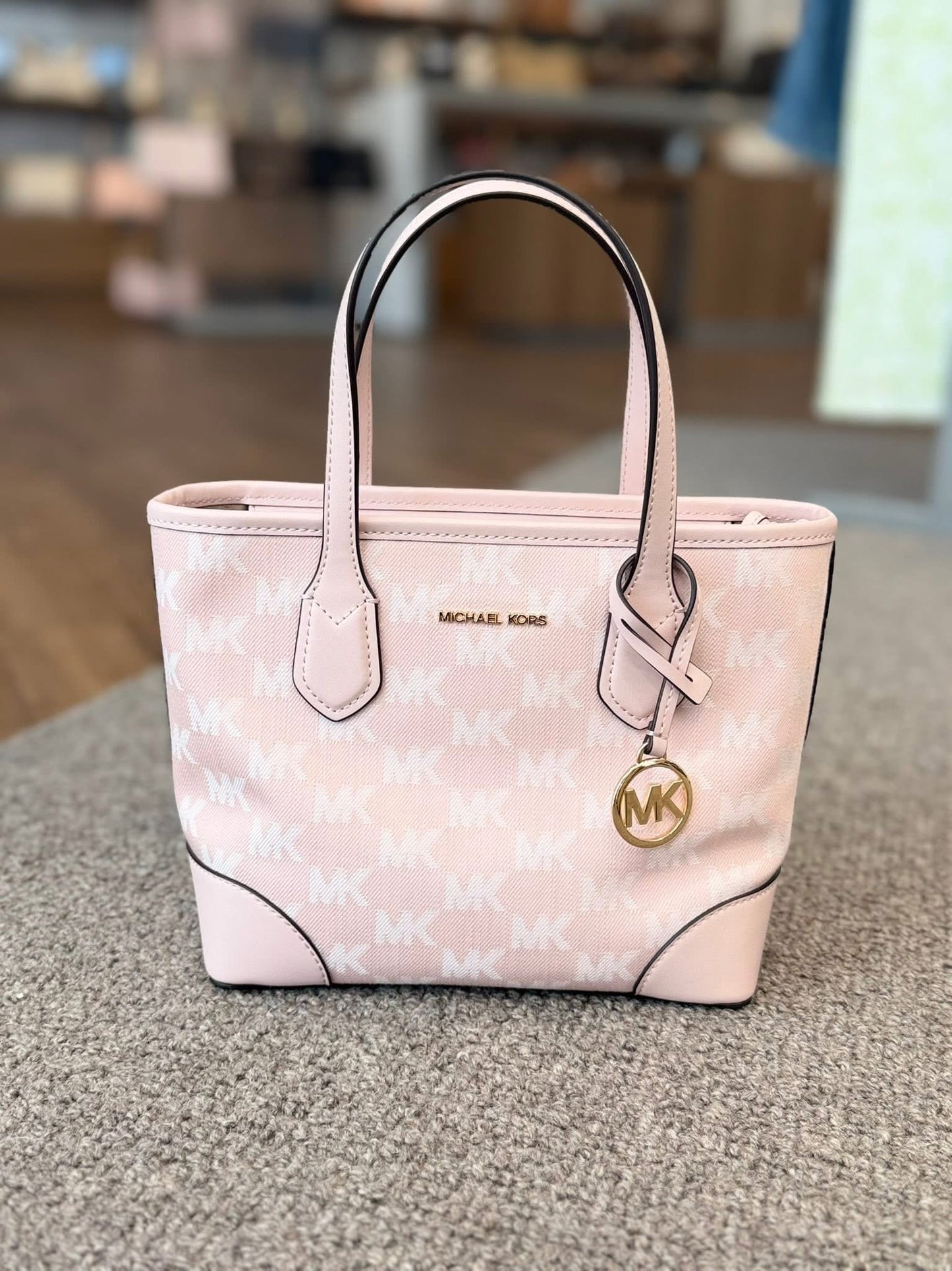 Tote Eva powder blush Rosa monogram tela