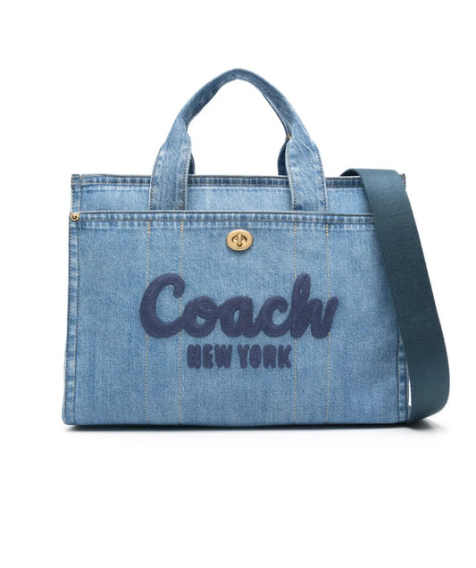 Tote Coach cargo índigo mezclilla azul claro
