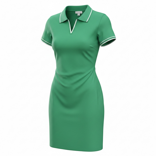 Vestido Calvin Klein verde raya tipo polo