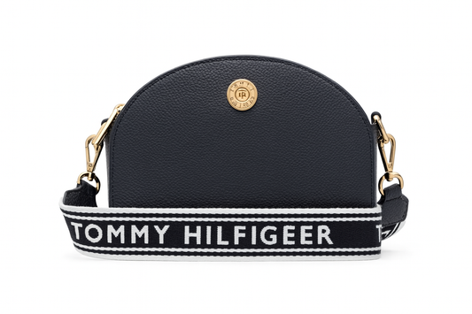 Crossbody Tommy H azul marino con strap blanco y azul