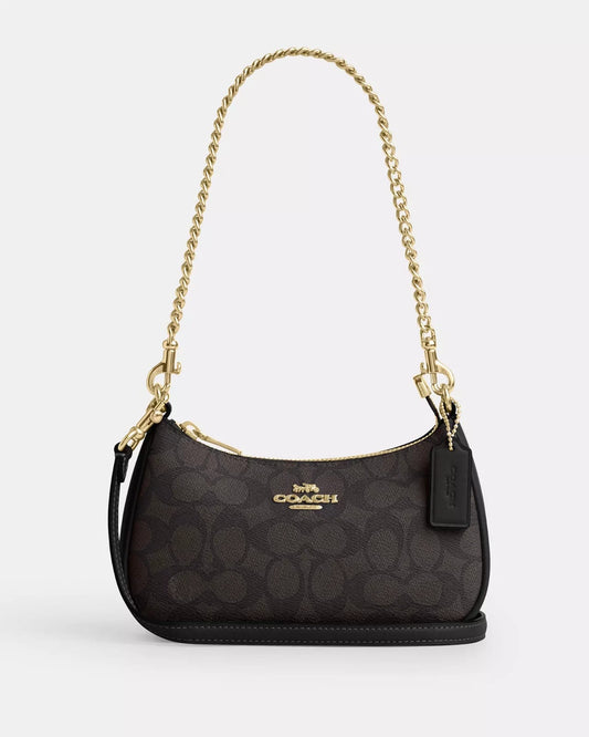Crossbody Coach café Teri Mini Crossbody Bag in asignature canvas
