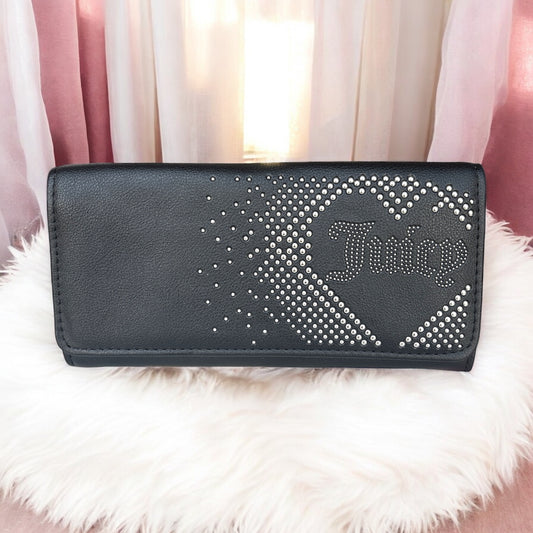 Cartera Juicy C negra con brillos plateados