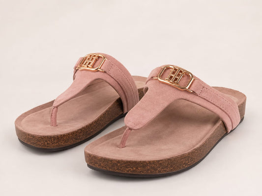 Sandalias Tommy H palo de rosa con placa