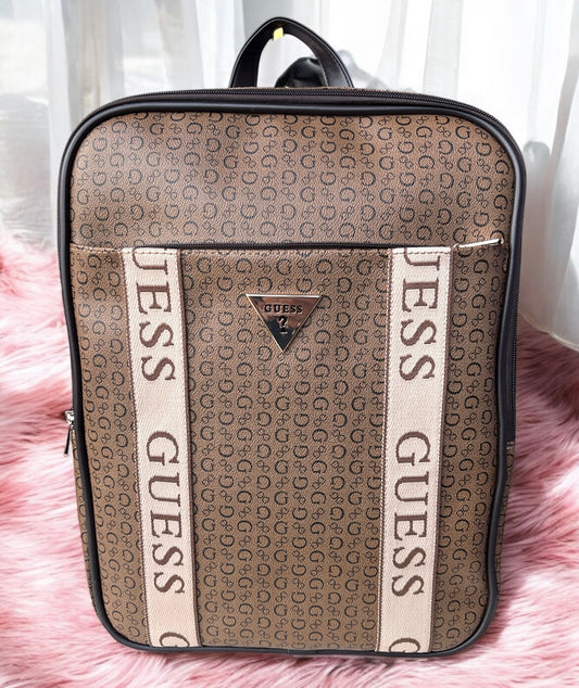 Backpack Guess chocolate/camel compartimento para laptop