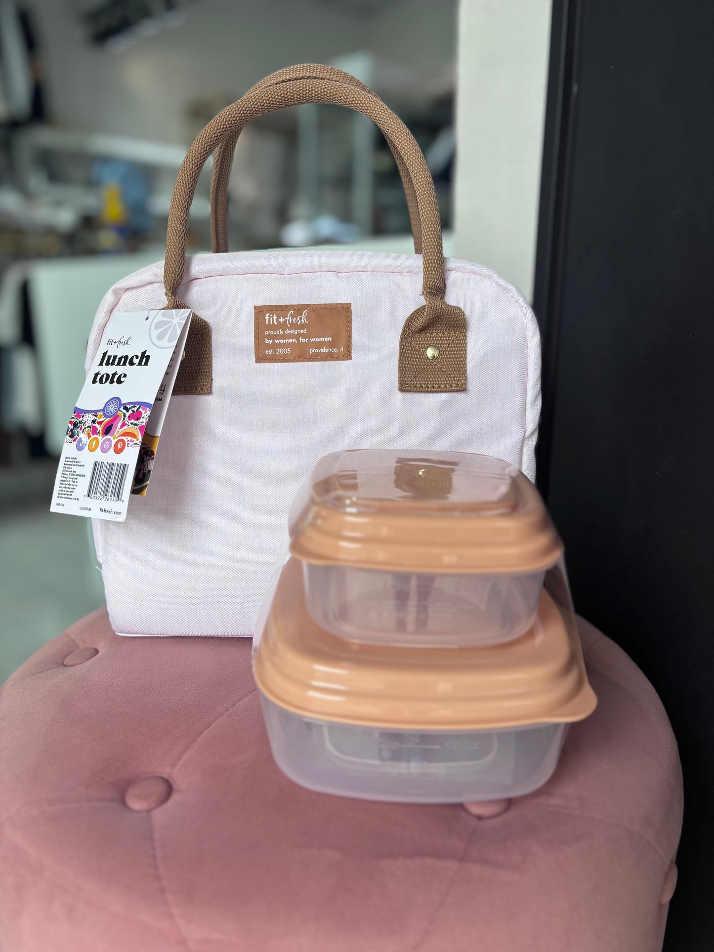 Lonchera Fit+Fresh beige con contenedores