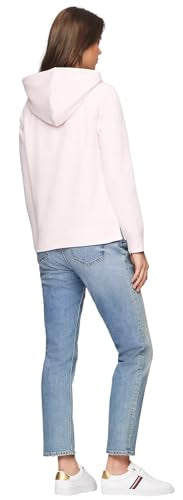 Sudadera Tommy H rosa con letras bordadas azul