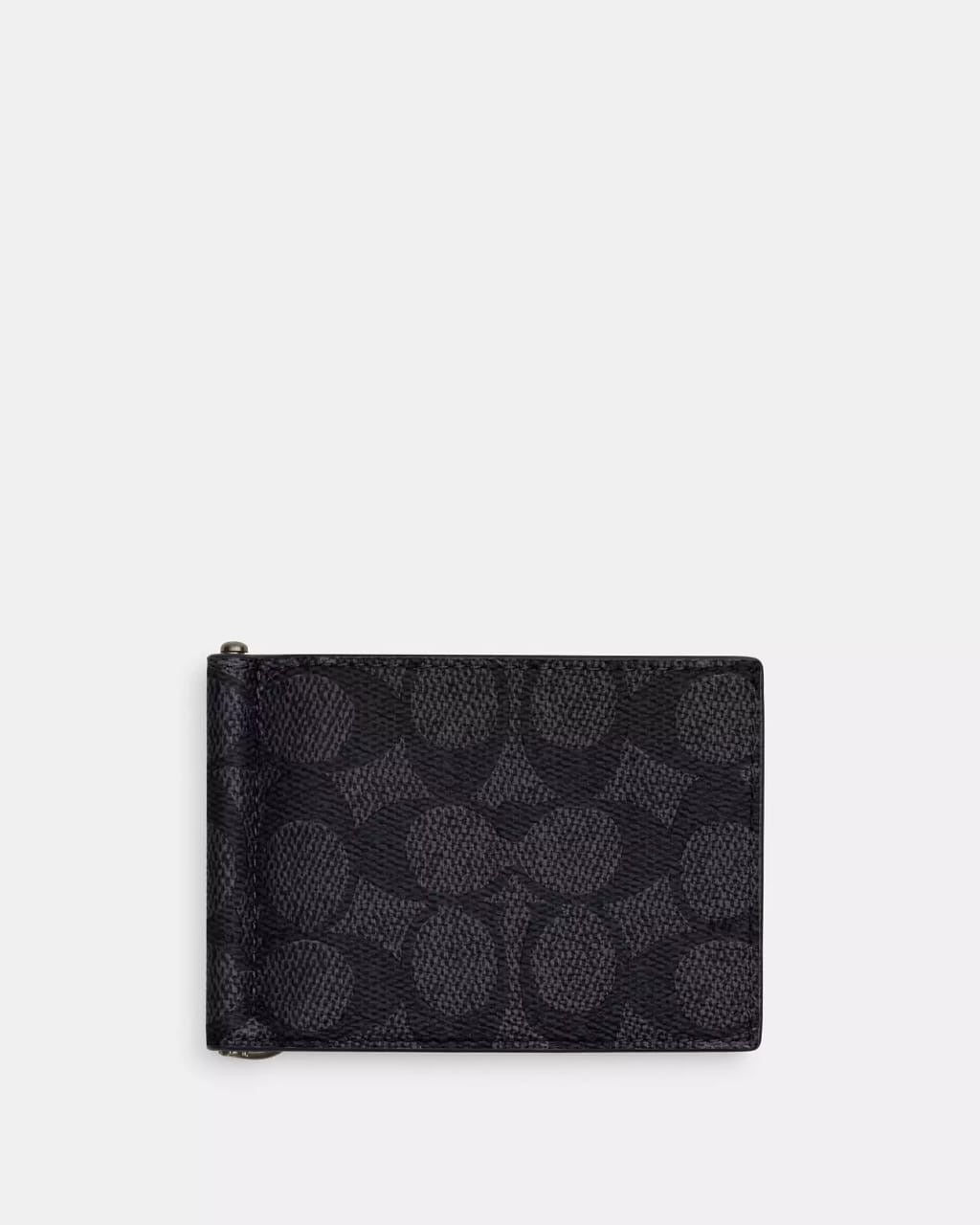 Cartera coach negra con canvas  y clic para caballero