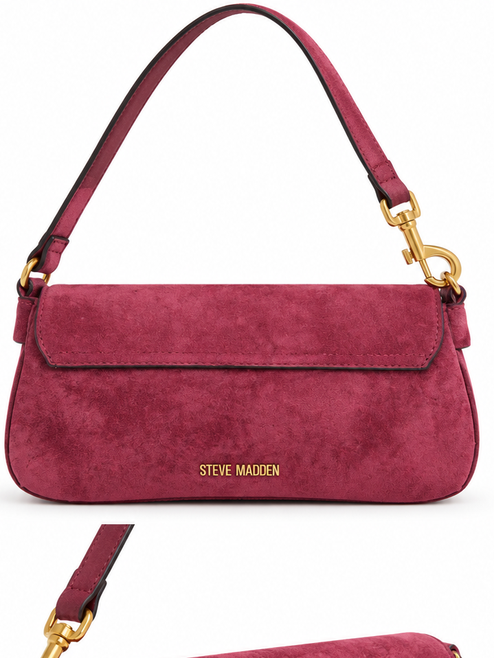Shoulder Bag Steve Madden terciopelo broche dorado