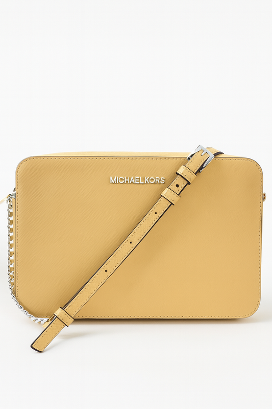 Crossbody Michael K camel con plata