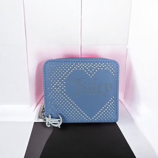 Cartera Juicy C azul con brillo plateados